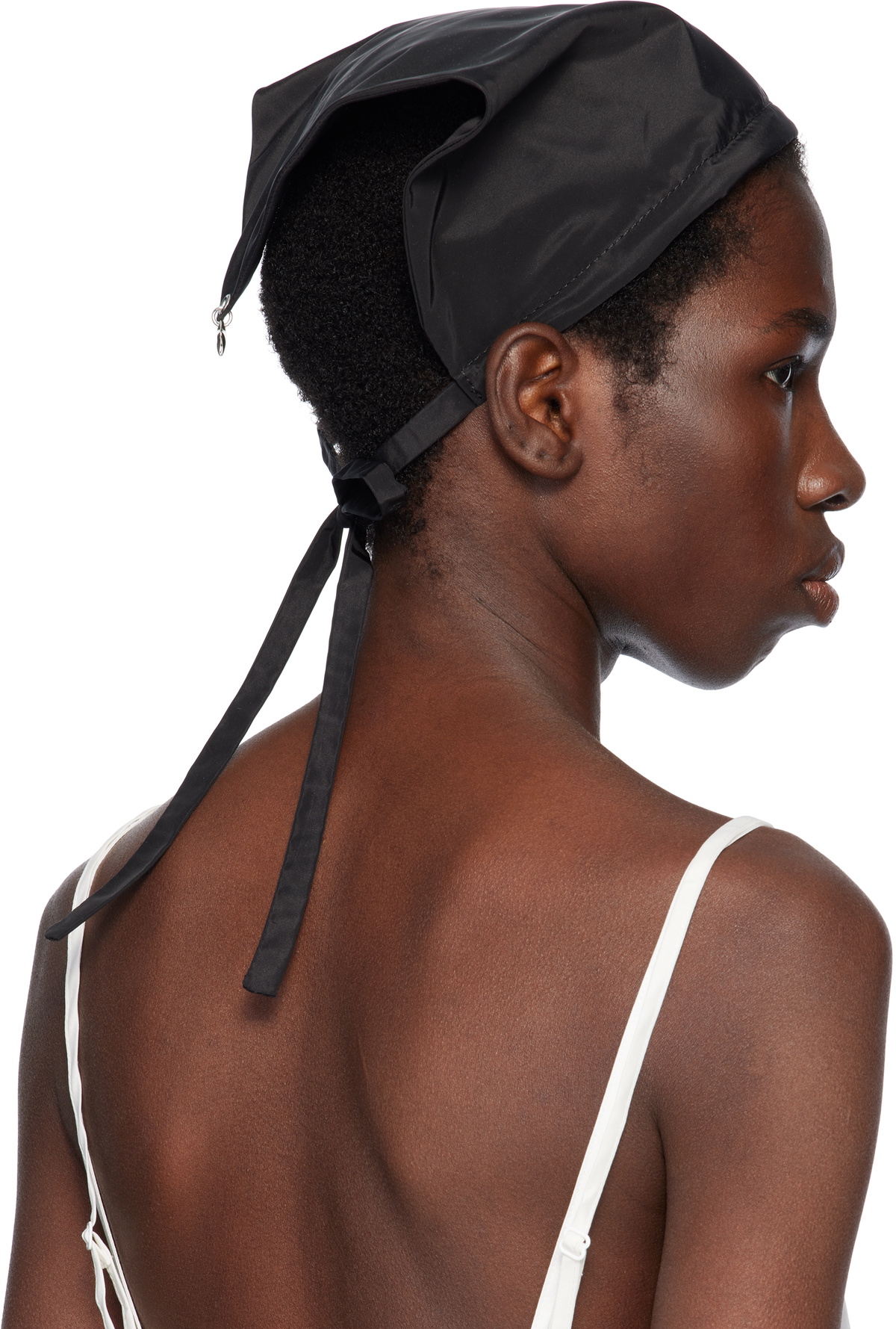 Sandy Liang Black Acute Bandana Headband Sandy Liang