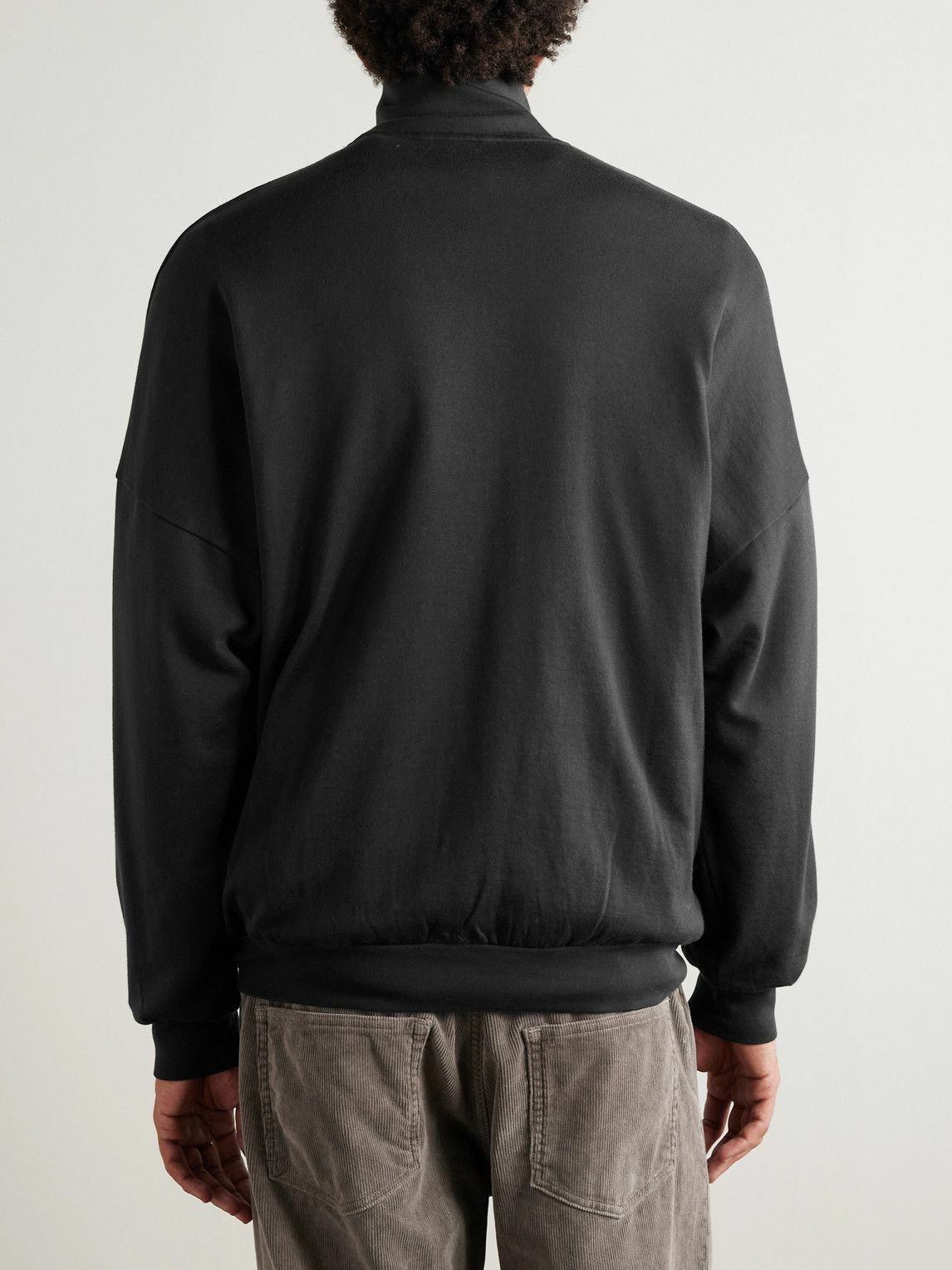 AURALEE ジップアップセーター　サイズ3 Auralee - Cotton-Jersey Zip-Up Sweatshirt - Black Auralee