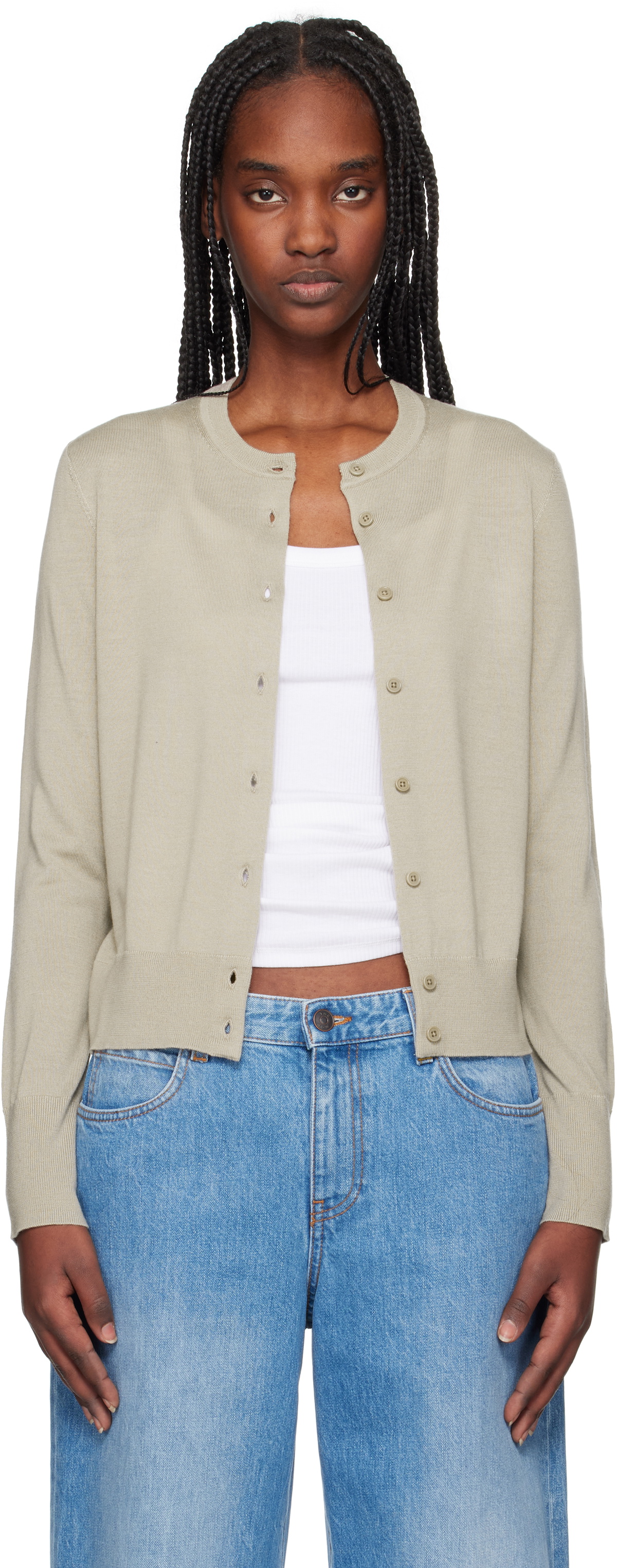 Filippa K Gray Merino Short Cardigan