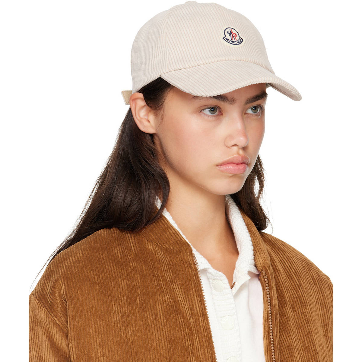 Moncler Off-White Corduroy Baseball Cap