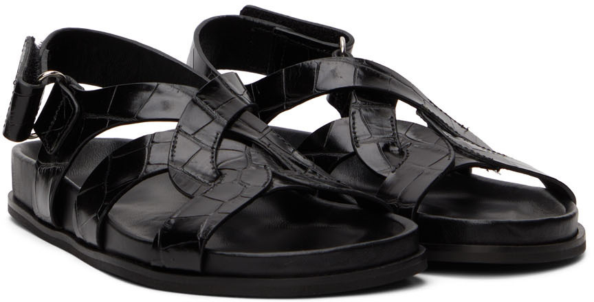 Black chunky flat on sale sandals