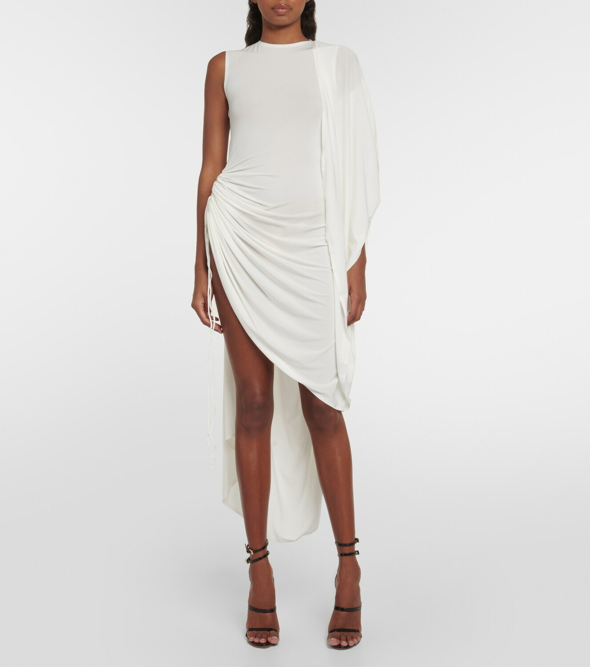 ワンピース Alaia Asymmetric short dress ALAÏA Asymmetric cotton-poplin mini dress | NET-A-PORTER