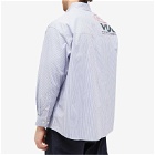 WTAPS Men's 03 Striped Back Printed Shirt in Blue