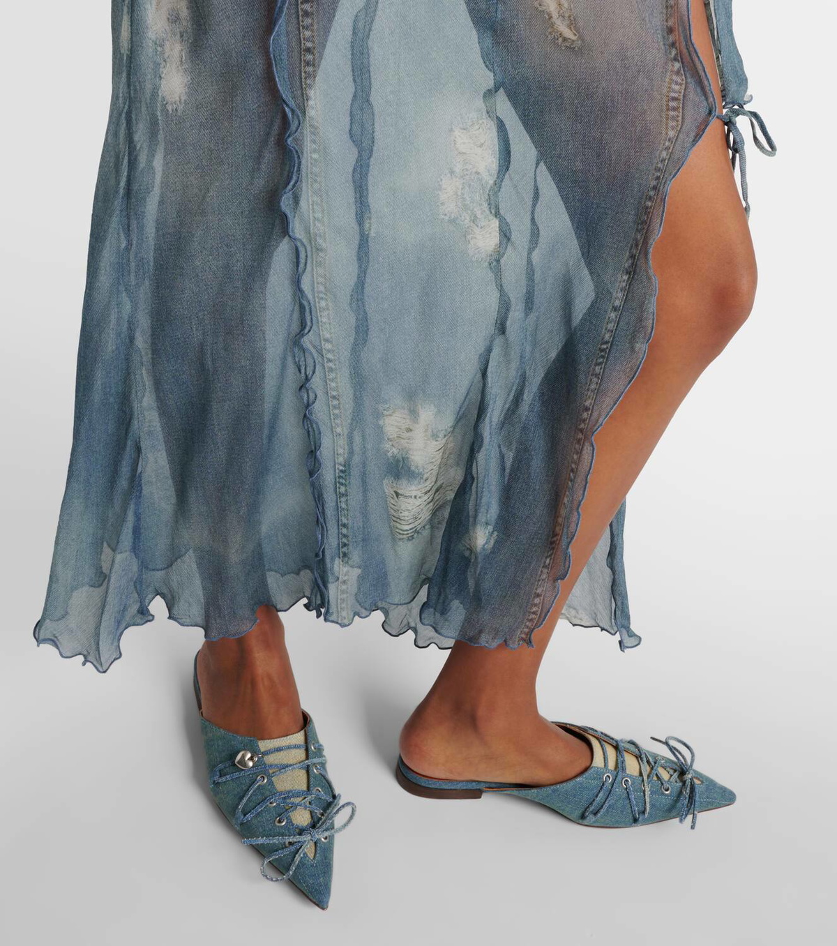 Denim Mules -Bravest Studios Acne Studios Lace-up denim mules Acne Studios main image 3