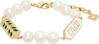 Casablanca Gold & White Laurel Pearl Bracelet