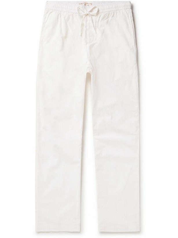Photo: SMR DAYS - Malibu Straight-Leg Embroidered Organic Cotton Drawstring Trousers - White