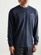 Nike - Sportswear M90 Logo-Embroidered Modal and Cotton-Blend Jersey T-Shirt - Blue