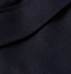 Rubinacci - Double-Breasted Herringbone Wool Overcoat - Blue