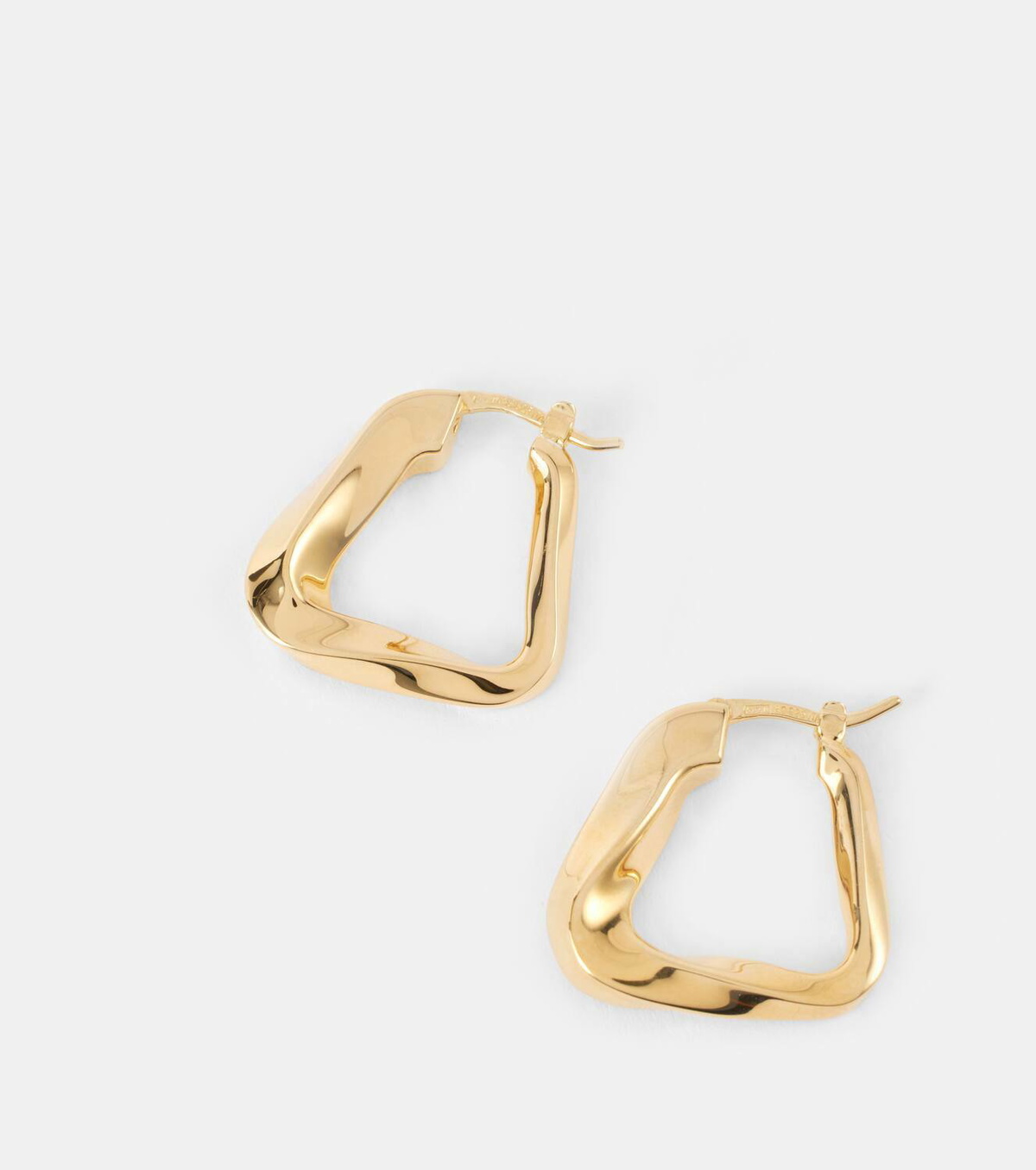 Bottega Veneta Twist Triangle 18kt gold-plated silver hoop earrings