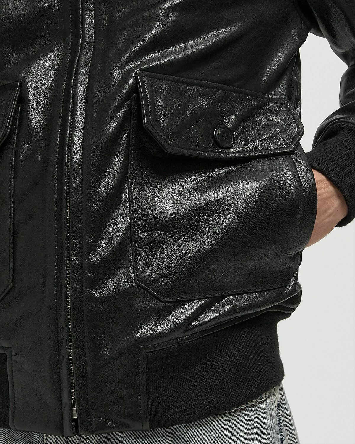 Schott NYC LCAVIATOR25 JACKET Black Mens Bomber Jacket