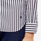 Beams Boy Women's Stripe Button Down Shirt in Black