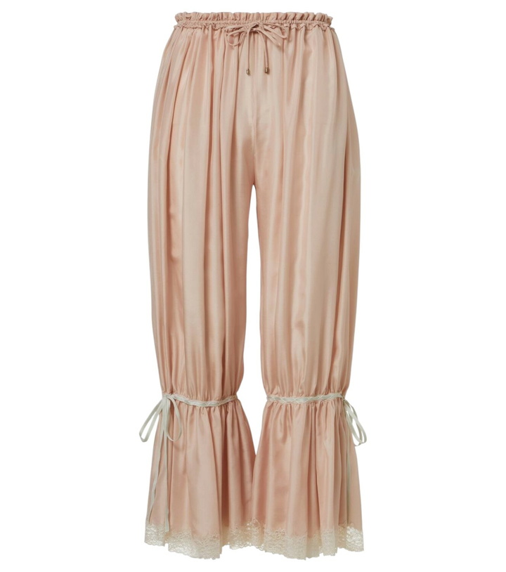 Photo: Chloé Lace-trimmed silk pongé cropped pants