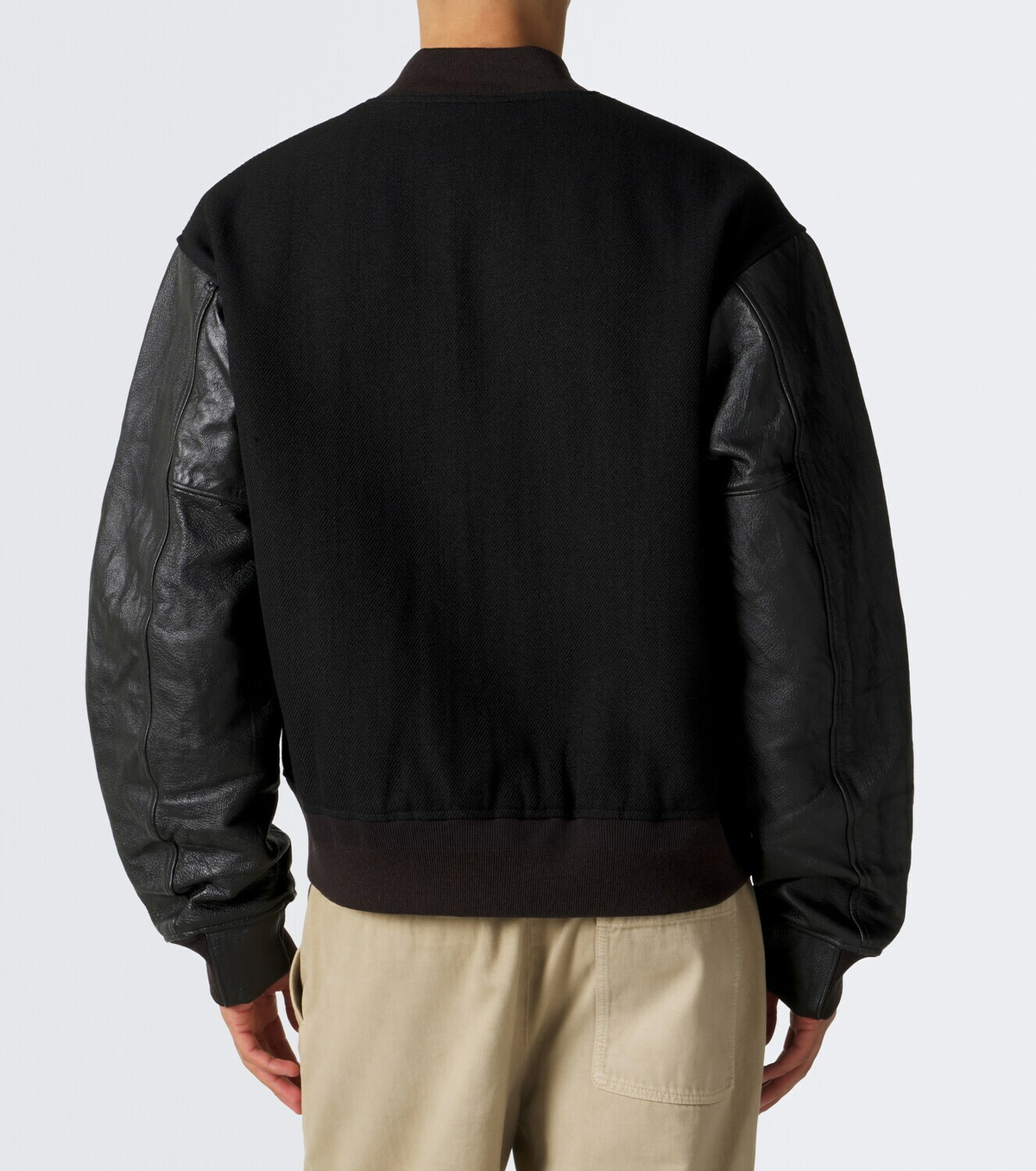 Visvim Wool, linen, and leather varsity jacket