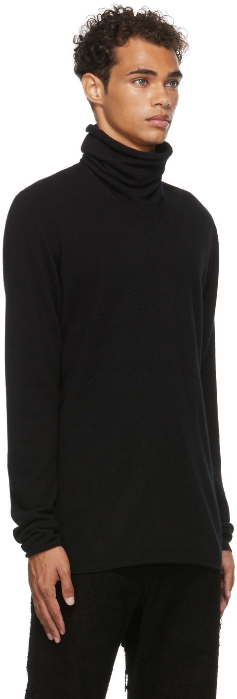 Label Under Construction Black Punched Cylindrical Turtleneck
