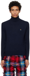 Vivienne Westwood Navy Embroidered Turtleneck