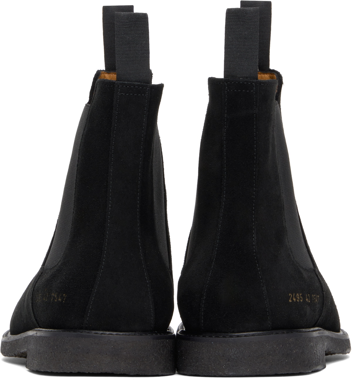 Common Projects Black Waxed Suede Chelsea Boots