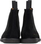 Common Projects Black Waxed Suede Chelsea Boots