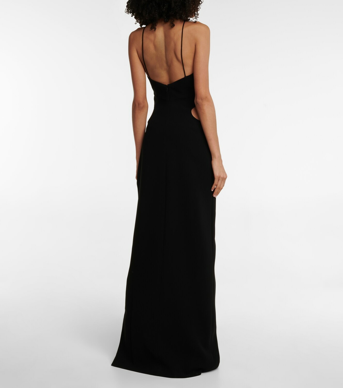 Mônot Halterneck crêpe cutout maxi dress Monot