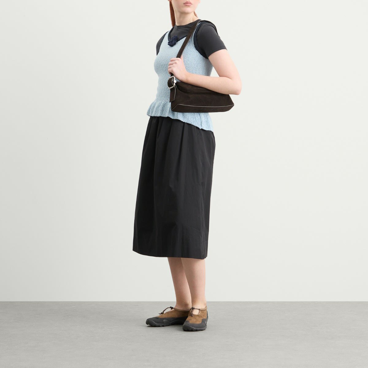 Kijun Women's Corsage Ruffle Knit Vest in Sky Blue