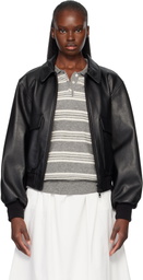 Nothing Written Black Classic Leather Flight Jacket