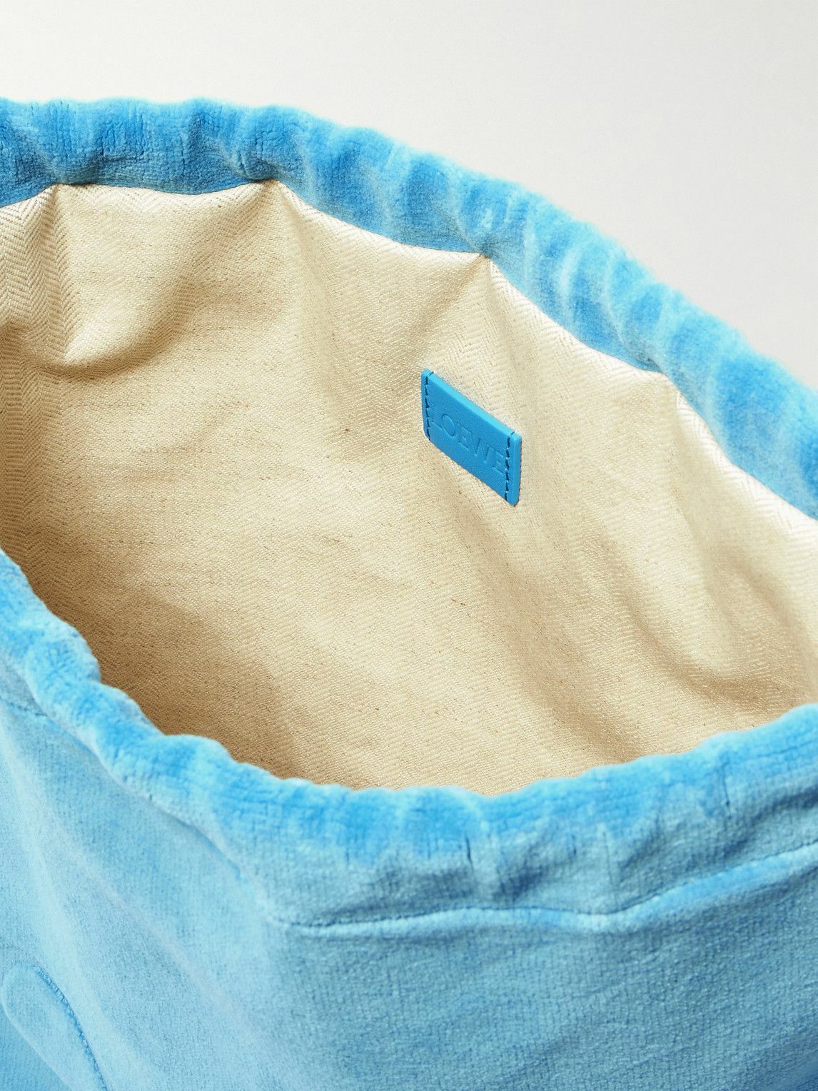 【Loewe Paula's Ibiza】ロゴ入りテリーポーチ LOEWE - Paula's Ibiza Logo-Debossed Leather-Trimmed Cotton