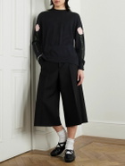 Simone Rocha - Carnation Intarsia Wool and Silk-Blend Sweater - Black