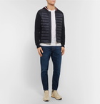 Moncler - Cotton and Quilted Shell Down Zip-Up Hoodie - Men - Navy