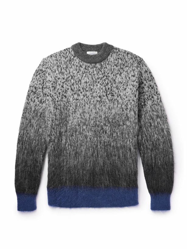 Photo: Off-White - Logo-Embroidered Dégradé Mohair Sweater - Gray