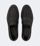 Manolo Blahnik Croc-effect leather penny loafers