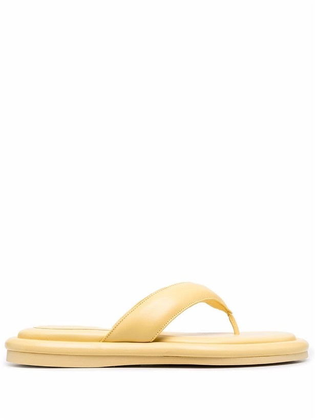 Photo: GIA COUTURE - Leather Puffy Flat Thong Slippers