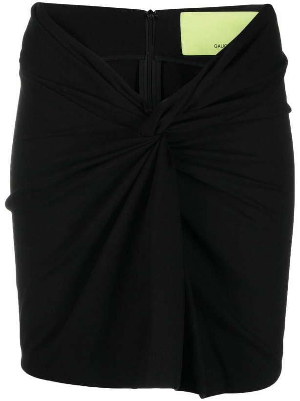 Photo: GAUGE81 Black Barina Knot-Detail Mini Skirt