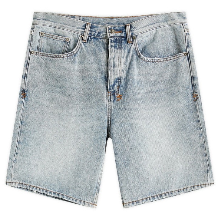 Photo: Ksubi Men's Anti K Denim Shorts in Bunker Blue