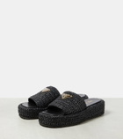 Prada Logo espadrille slides