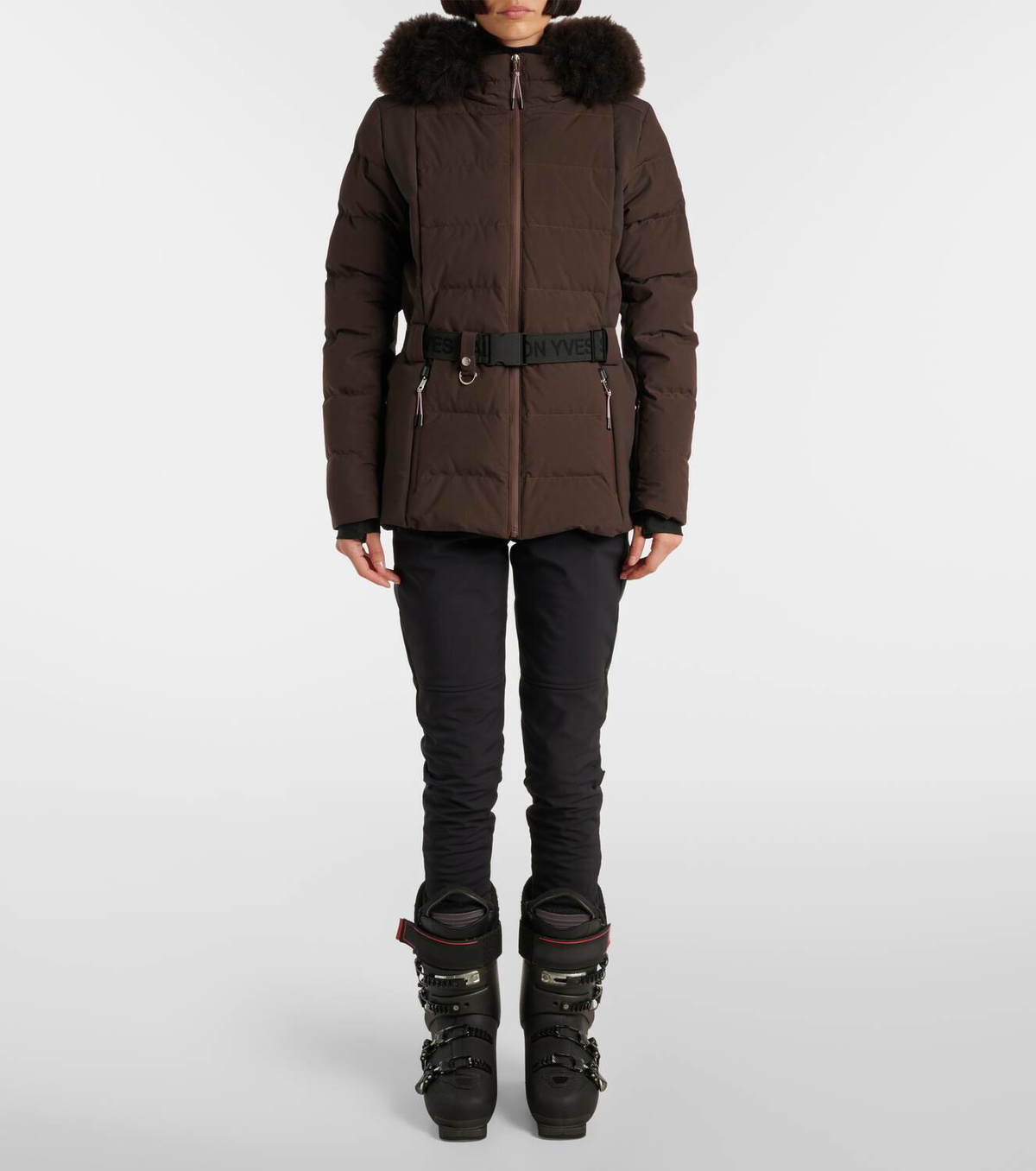Yves Salomon Veste 64cm shearling-trimmed ski jacket