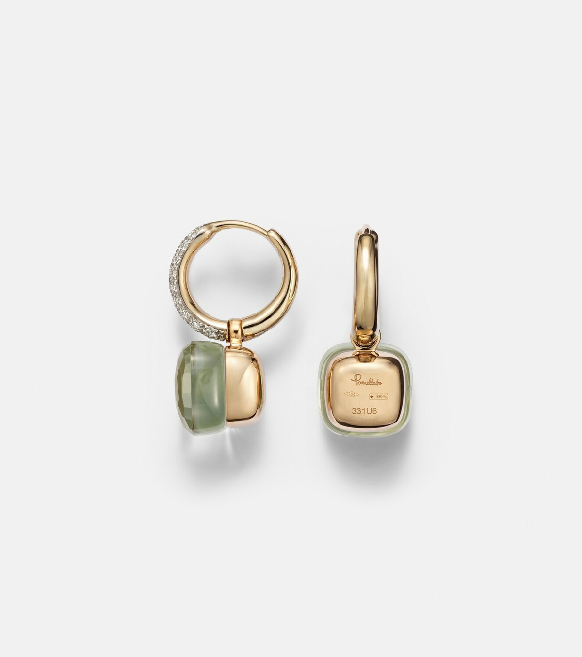 Pomellato Nudo Classic 18kt rose and white gold drop earrings with gemstones
