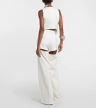 Area Embellished wool cropped vest