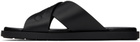 Ferragamo Black Crossover Strap Sandals