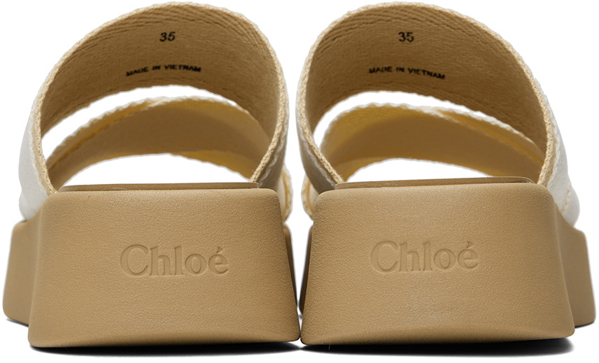Chloé White Mila Slide Sandals