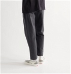 Saturdays NYC - Dean Belted Pleated Cotton-Blend Twill Trousers - Gray