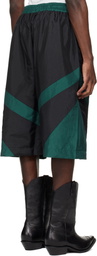 VAQUERA Black & Green Windbreaker Shorts
