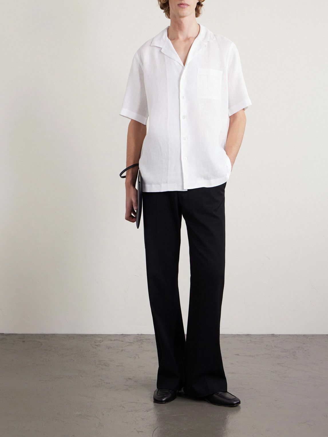 Lardini - Convertible-Collar Linen Shirt - White