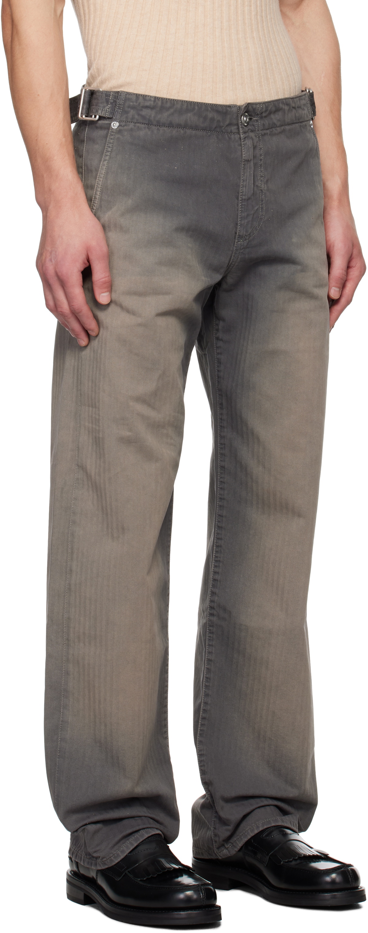 OUR LEGACY Gray & Tan Trucker Trousers Our Legacy