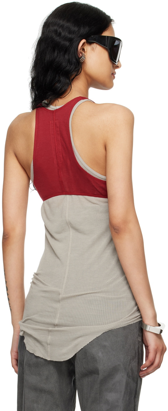 Rick Owens racerback leather tank top - Red
