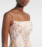 Camilla Printed linen and silk midi dress