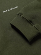 NN07 - Barrow Printed Combed Cotton-Jersey Hoodie - Green
