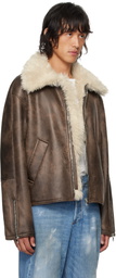 Séfr Brown Asante Faux-Leather Jacket