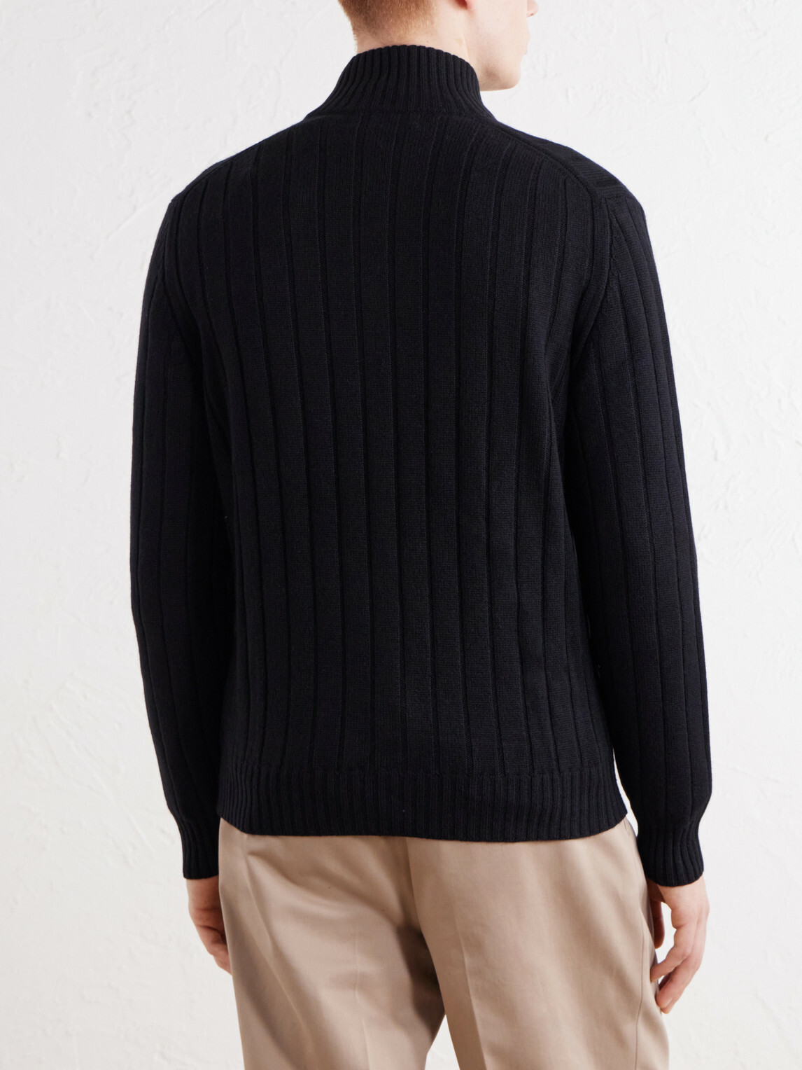 Brunello Cucinelli - Ribbed Cashmere Zip-Up Sweater - Black