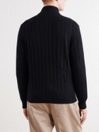 Brunello Cucinelli - Ribbed Cashmere Zip-Up Sweater - Black