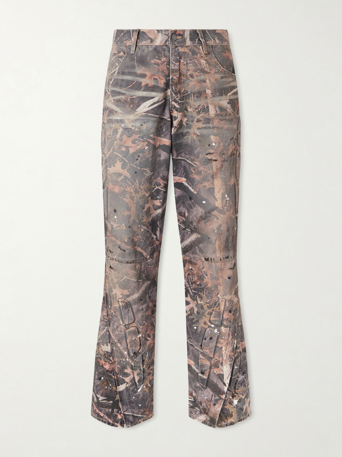 Satoshi Nakamoto - Enduro Straight-Leg Padded Camouflage-Print Jeans - Brown