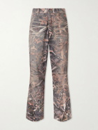 Satoshi Nakamoto - Enduro Straight-Leg Padded Camouflage-Print Jeans - Brown